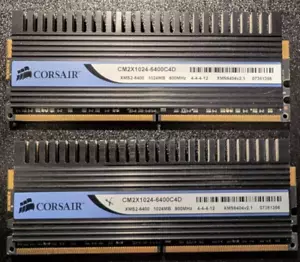 Corsair 2x1GB 240-pin DIMM CM2X1024-6400C4D DDR2 Computer Memory Kit XMS6404V2.1 - Picture 1 of 3