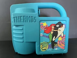 Disney LittleMermaid VTG Ariel Thermos LunchBox Set BlueTeal Whale Cup Container - Picture 1 of 19