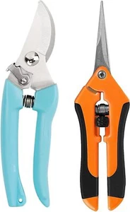 Gardening Scissor 2 Set with Sharp Stainless Steel Blade Garden Shears for Cutti - Picture 1 of 2