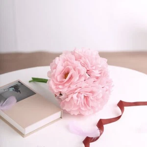 6 pcs 11" Pink Silk Artificial Peony Flowers Bouquets Wedding Party Decorations - Picture 1 of 6