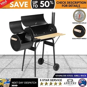 Offset Charcoal BBQ Smoker Meat Grillz 2 in 1 Large Portable Outdoor Griller - Picture 1 of 13