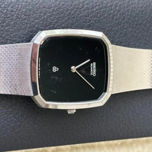 SEIKO Chariot Quartz Onyx Men's Watch Silver 30mm Dial black onyx stone W/Box - Picture 1 of 10