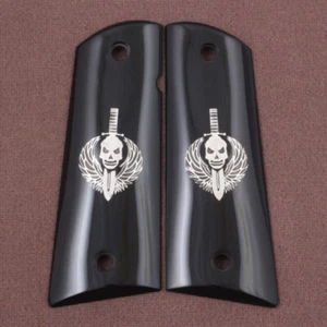 KSD Brand Colt 1911 FIT Model Compatible Black Acrylic Grips - Picture 1 of 3