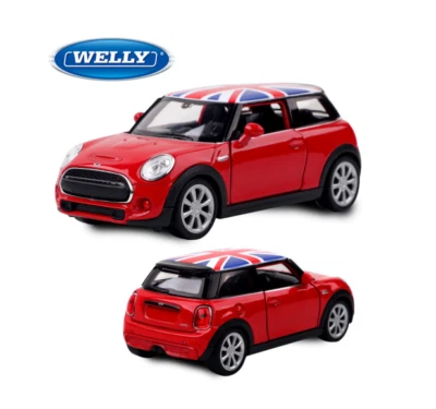 1:38 4.75" Welly Diecast MINI Cooper Car New Mini Hatch Red - Image 1 of 2