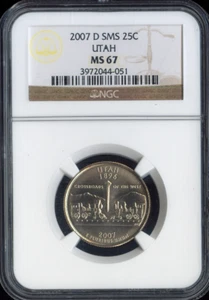 2007-D Utah Quarter NGC MS67 SMS Quality - Picture 1 of 2