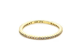 Round Diamond Stackable Eternity Wedding Band Ring 10k 417 Yellow Gold Size 7 - Picture 1 of 5
