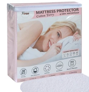 Premium Baumwollfrottee 100% Wasserdicht Tiefe Taschen Matratzenschutz - Bild 1 von 10