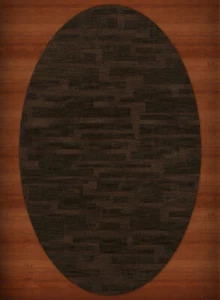 Brown Transitional Hand Hooked Squares Rectangles Boxes Area Rug Patchwork DV6 - Picture 1 of 12
