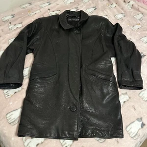 Marc Buchanan Pelle Pelle European Leather Women’s Jacket Black Textured 5/6 - Picture 1 of 14