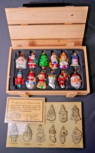 Set of 12 Thomas Pacconi Museum Series Christmas Ornaments in Wooden Crate - Picture 1 of 3