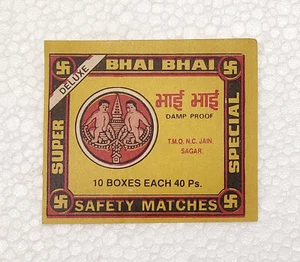 Colecciones de etiquetas a prueba de humedad coincidencias de seguridad Bhai Bhai originales de lujo vintage - Imagen 1 de 4