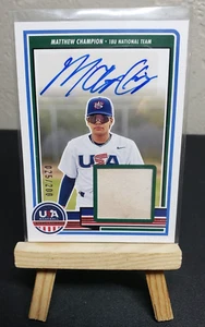 2023 Panini USA Stars Stripes Baseball 25/200 MATTHEW CHAMPION Auto AUTOGRAPH - Picture 1 of 2