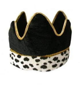 Black Kings Crown Soft Fabric Fancy Dress Costume Accessory Nativity King Queen - Picture 1 of 1