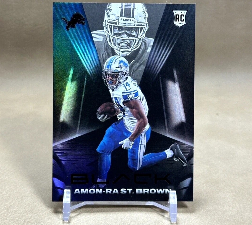 2021 Panini Black AMON-RA ST. BROWN / Rookie #134 Detroit Lions RC