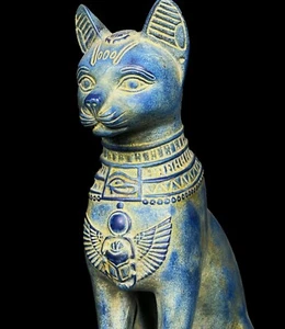 Ancient Egyptian Cat BASTET GODDESS of Protection with the Scarab and the wings - Picture 1 of 6