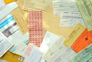Papers for repurposing: 1/8 lb mix of vintage records/paperwork/documents - Picture 1 of 6