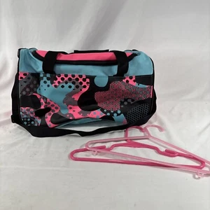 Rare Vintage Duffle Bag Retro 80s/90s Pink & Turquoise 14" Gym Bag - Picture 1 of 4