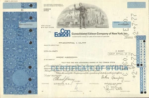 Consolidated Edison Company of New York World Trade Center certificado de stock - Imagen 1 de 1