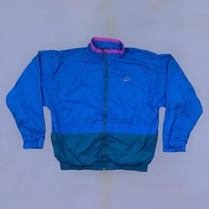 VTG 80s 90s Nike Air Swoosh Color Block Zip Up Windbreaker Jacket Adult L Multi - Bild 1 von 4
