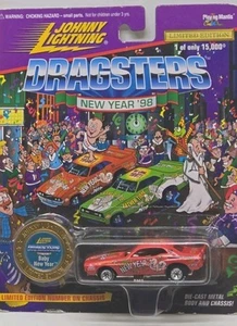Johnny Lightning Dragsters New Years '98 Baby New Year Challenger Red Limited Ed - Bild 1 von 6