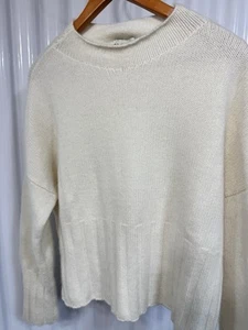 Suéter Clouds Cashmere en Marfil Relajado Cuello Redondo Pullover Cuello Enrollado Pequeño - Imagen 1 de 5