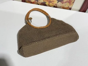 The Sak Crochet Braided Leather Handle Hi I Satchel Tote Schultertasche Braun - Bild 1 von 16