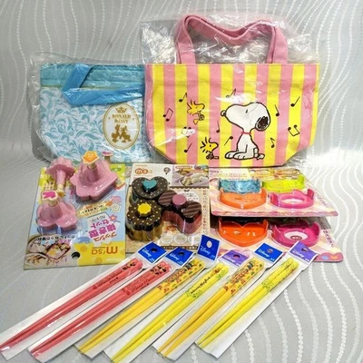 Japanese Bento Set - Disney Chopsticks, Snoopy Tote Bag & Food Cutters - Image 1 of 4