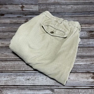LL Bean Corduroy Pants Relaxed Fit Beige Cotton Size 40x29 - Picture 1 of 6