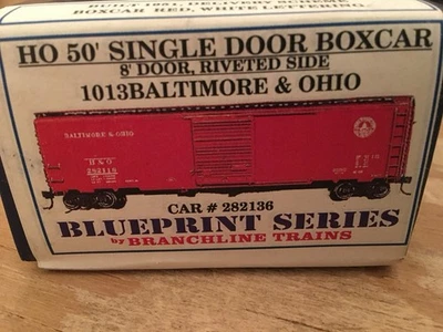 HO Branchline Trains Baltimore & Ohio 50’ Single Door Boxcar Kit B&O #282136 - Image 1 of 4