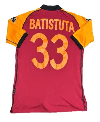 MAGLIA CALCIO AS ROMA BATISTUTA CHAMPIONS LEAGUE 2002/03 KAPPA JERSEY TRIKOT - Immagine 1 di 4