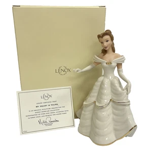 Lenox Disney "Mi corazón es tuyo" Bella La Bella y la Bestia con caja y certificado de autenticidad - Imagen 1 de 23