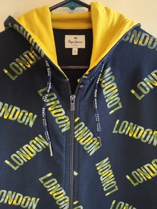 Pepe Jeans London Full Zip Hoodie Streetwear Grunge CAmo Youth Size Large 16 - Picture 1 of 9