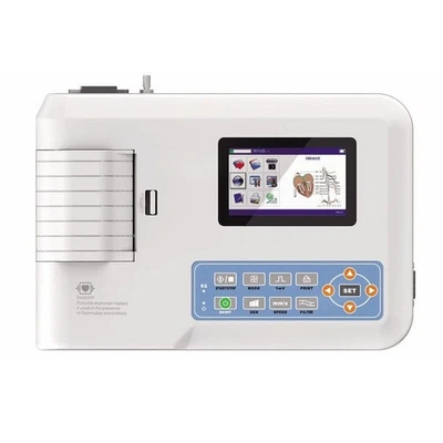 CONTEC ECG300G Digital 3 Channel ECG/EKG Machine 12-Lead Electrocardiograph FDA - Image 1 of 4