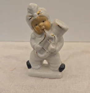 Estatuillas de cerámica vintage de Japón para niños instrumentos blancos con detalles dorados - Imagen 1 de 7