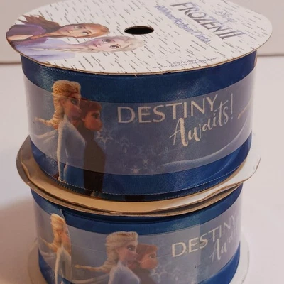 NWT Disney Frozen Elsa Anna Destiny Awaits Ribbon 1.5" x 3 yd Grosgrain LOT OF 2 - Image 1 of 3