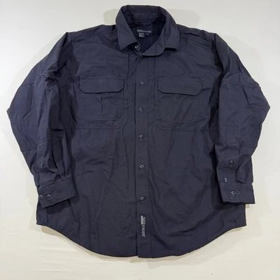 511 Tactical Long Sleeve Button Down Size L Navy Blue Workwear Pockets - Image 1 of 4