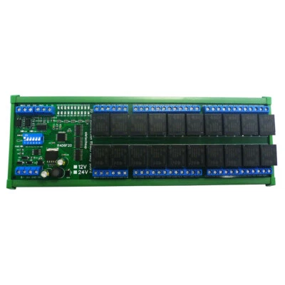DC12V/24V 20Ch RS485 Relay Board 20DO 2DI 2AI PLC IO Expanding Module Modbus RTU - Image 1 of 4