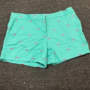 Pantaloncini corti inglesi con stampa squalo kaki - donna taglia 12 blu acqua estivi costieri - Foto 1 di 8