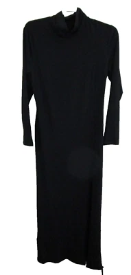 H&M Womens Black Long Sleeve Turtle Neck Extra Long Maxi Dress Open Back NWT Lrg - Image 1 of 4