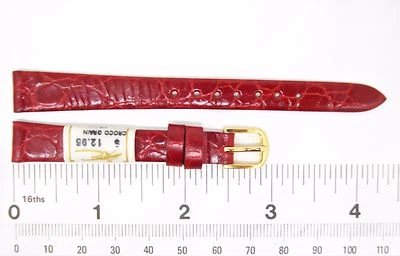 Watchband ZRC CROCO GRAIN ON CALF leather Crococalf 12 mm Regular Red - Image 1 of 2