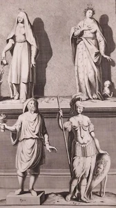 1722 Peter Van der Aa Acquaforte Brescia Monumenta Brixiana Tab VIII 4 Sculture - Foto 1 di 5