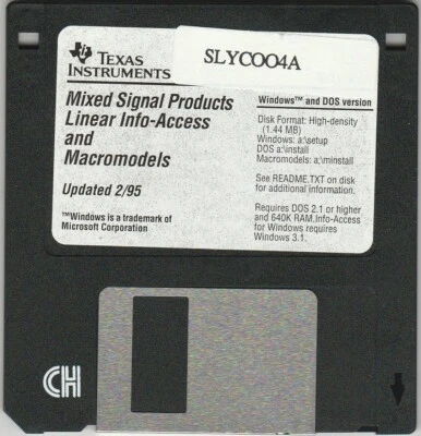 Mixed Signal Products Info-Access & Macromodels by Texas Instruments ~ 3.5" disk - Image 1 of 2
