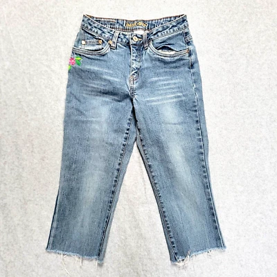 Jeans feminino Limited Too Simply Low desgastado tamanho 14 flores finas vintage  - Imagem 1 de 4