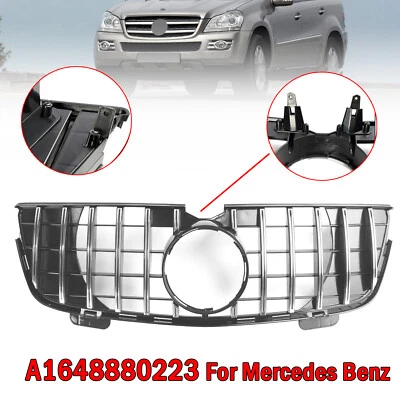 Front Grille Fits Mercedes GL-Class X164 GL320 GL350 GL450 07-09 Grill GTR Style Foto 1 de 4