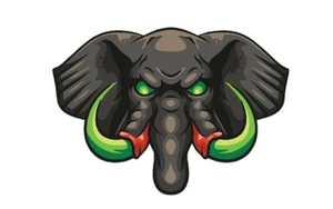Angry Mad Mean Elephant Football Car Truck Window BUMPER Laptop STICKER DECAL - Picture 1 of 1