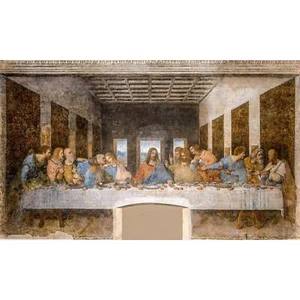 Leonardo da Vinci, The Last Supper, 1498, Canvas Print, 16" x 26" + Border - Picture 1 of 10