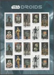 Sheet of 20 stamps - Scott 5573-82 - Forever - Star Wars Droids - 2021 - MNH - Picture 1 of 1