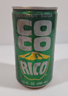 Couvercle à onglets vintage Coco Rico soda pop acier 12 onces vert jaune Miami Fl