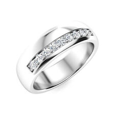 Real Diamond Mens Wedding Band Round Cut 0.27 Carat Solid 950 Platinum Ring 6 MM