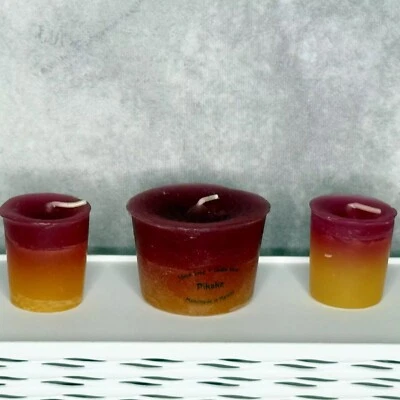 Juego de 3 velas votivas Island Soap & Candleworks Pikake Hawaii Tropical Floral Foto 1 de 3